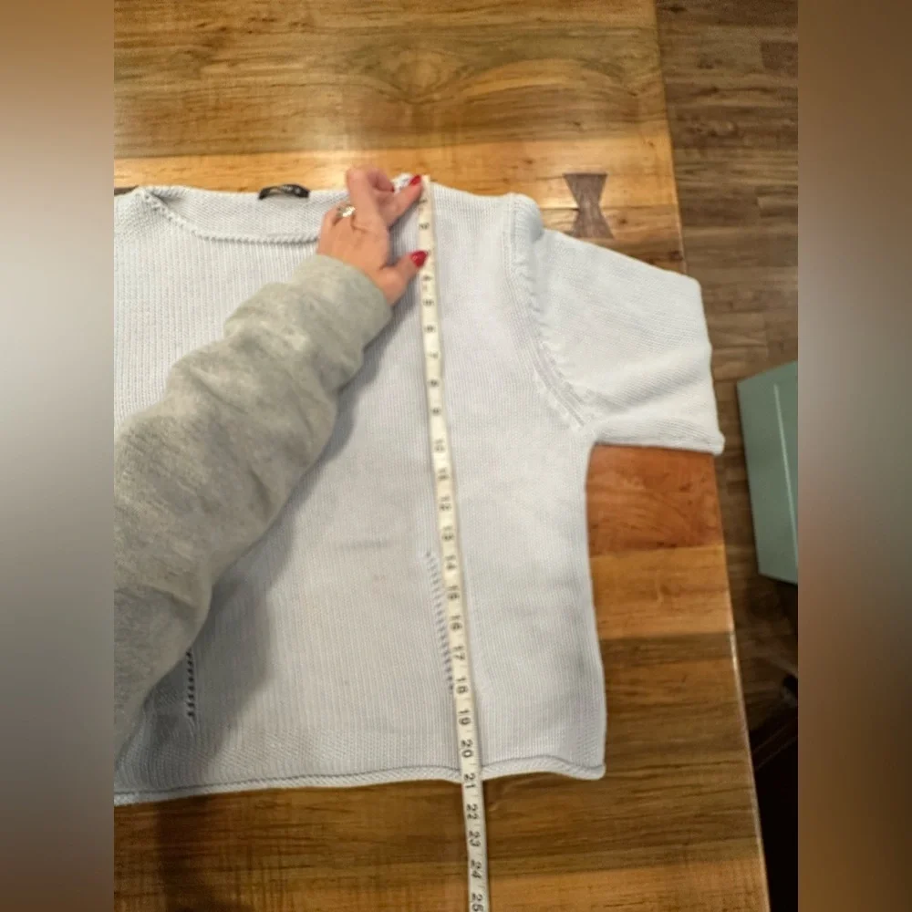 GUC JAKE* S baby blue cotton long sleeve sweater round neck